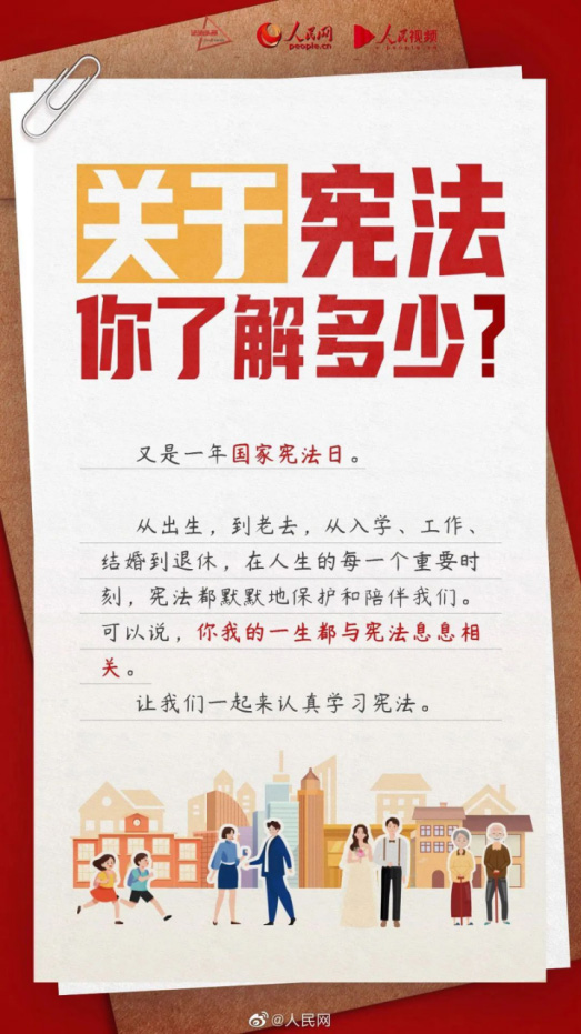 【2023年12月4日国家宪法日】关于宪法，你了解多少80